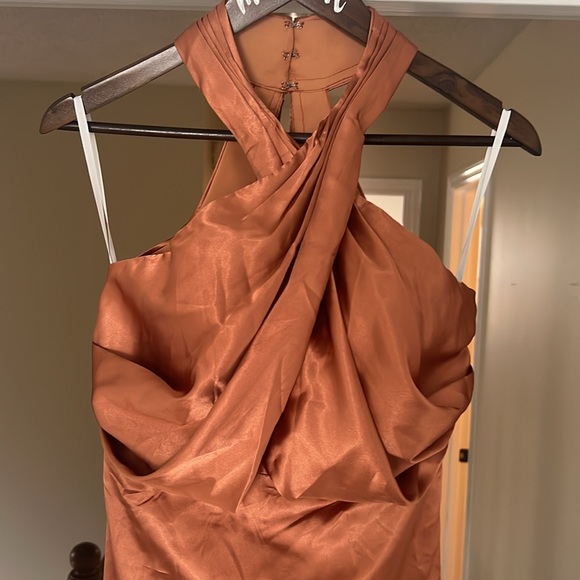 Gold/brass/champagne bridesmaid dress size 2 - Picture 2 of 5